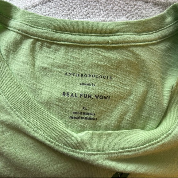 Anthropologie Green Graphic Muscle Tank Top - Picture 5 of 6